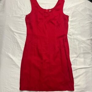 Vintage 90s Red Sheath Dress Made in Canada M / 8